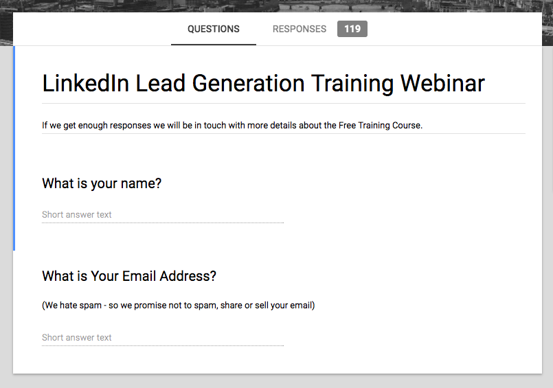 Google Forms for Lead Generation