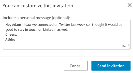 Custom LinkedIn Personalized Message