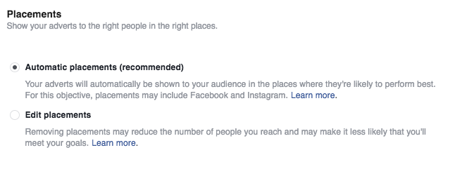 Automatic Facebook Placements