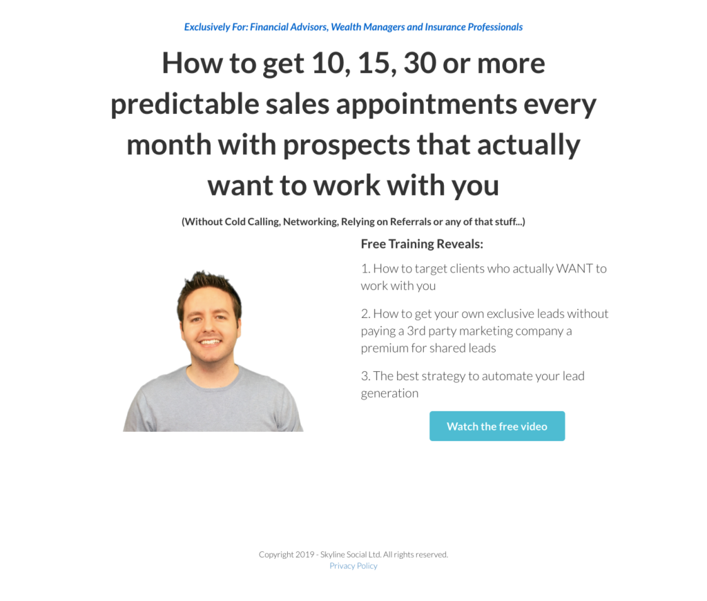 Funnel Landing Page Example