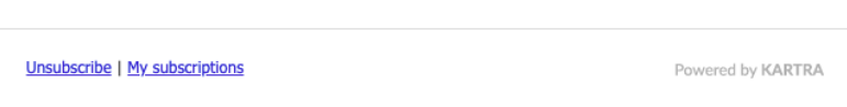 Powered by Kartra email example