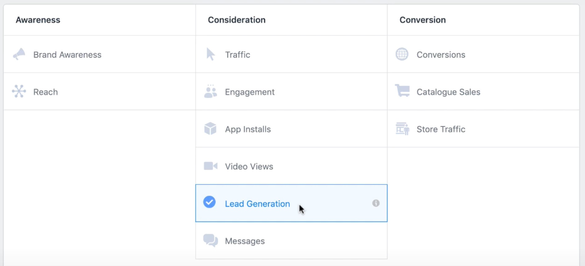 Lead Gen FB Ads objective