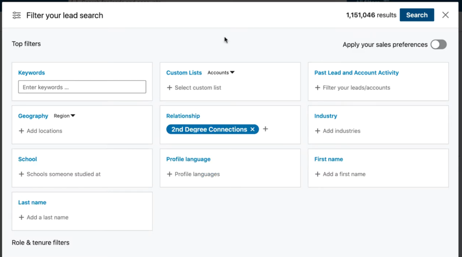 LinkedIn Sales Navigator Advanced Search