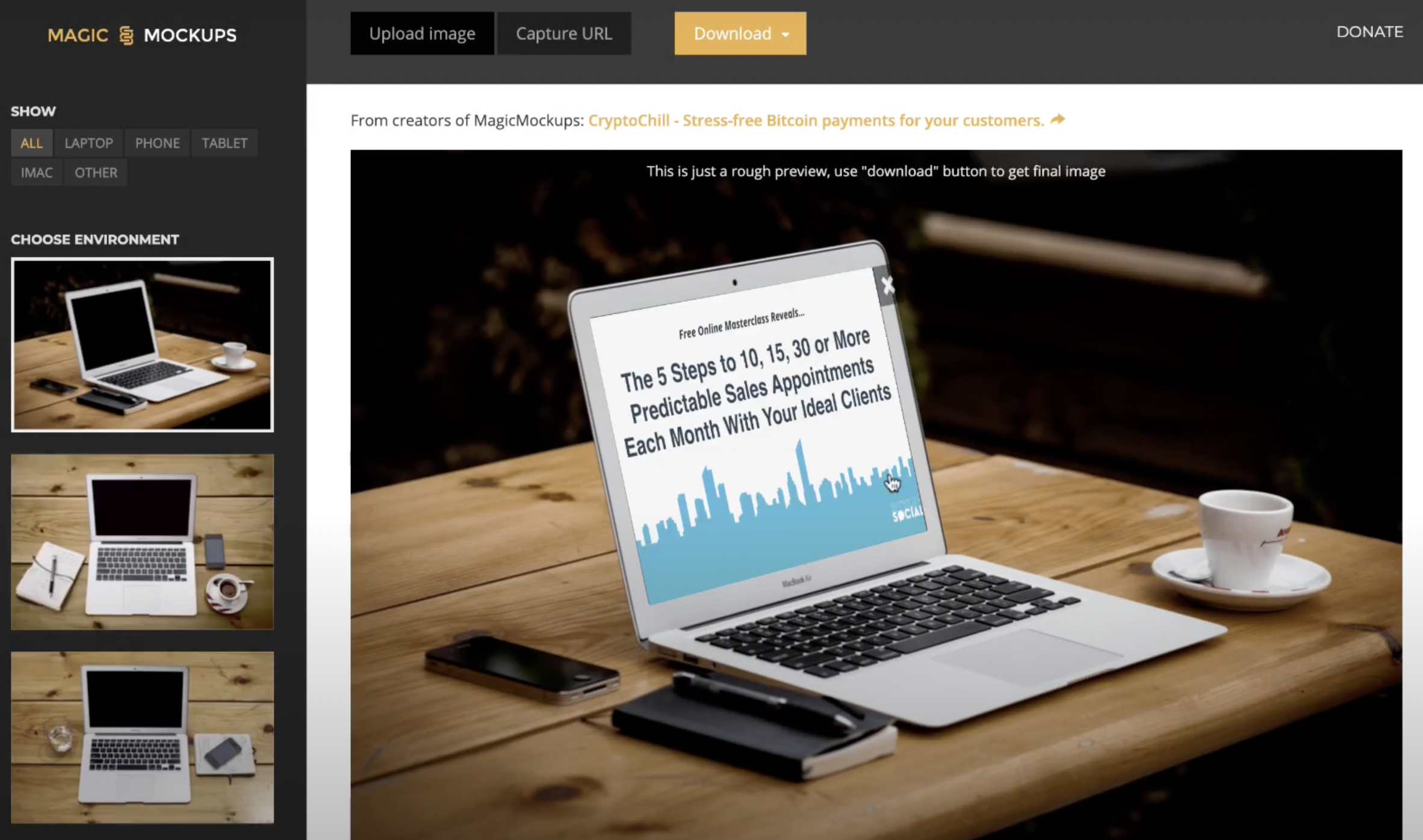 Free website mockup generator