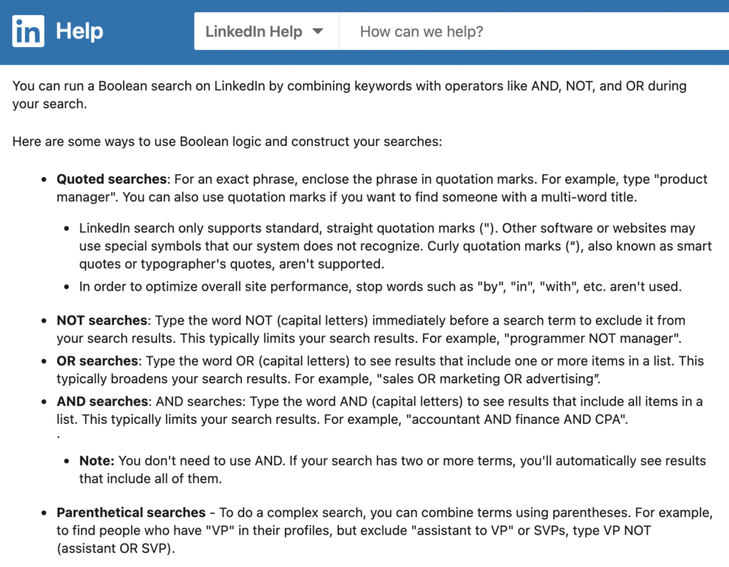 LinkedIn search tips