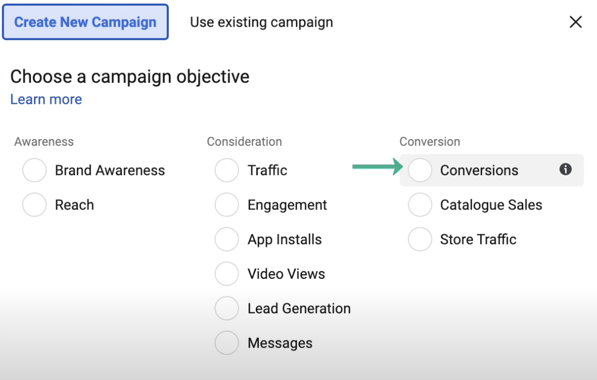 Facebook Ads Conversion Objective