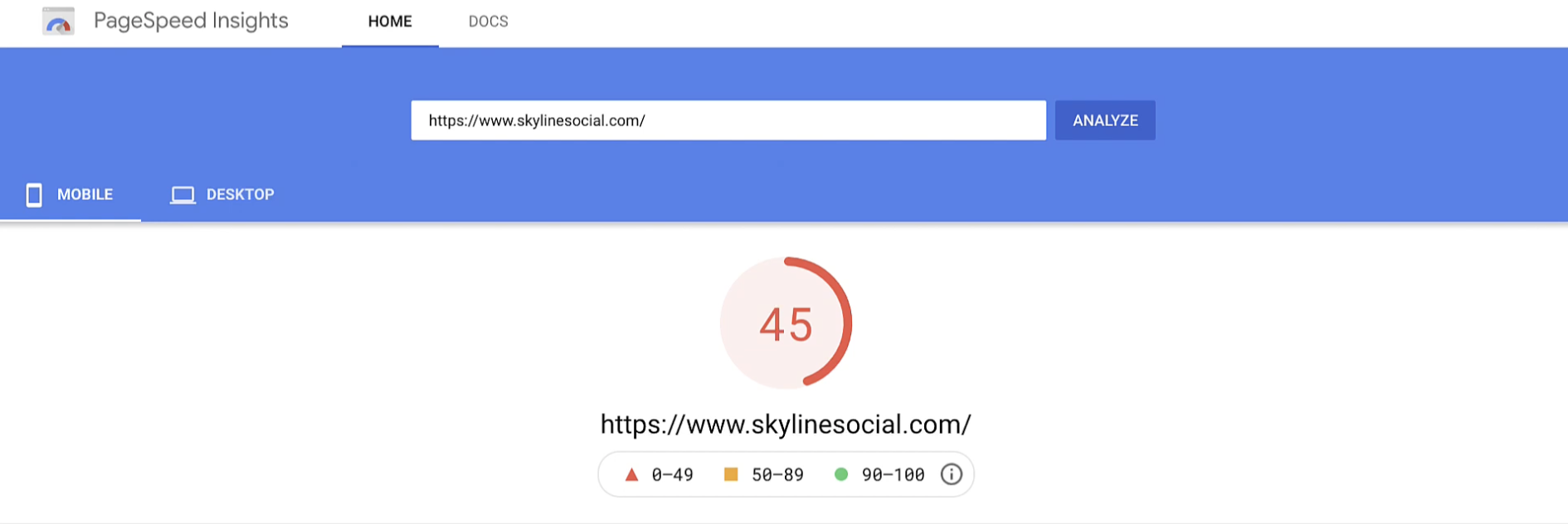 Bad Google PageSpeed Insight Score