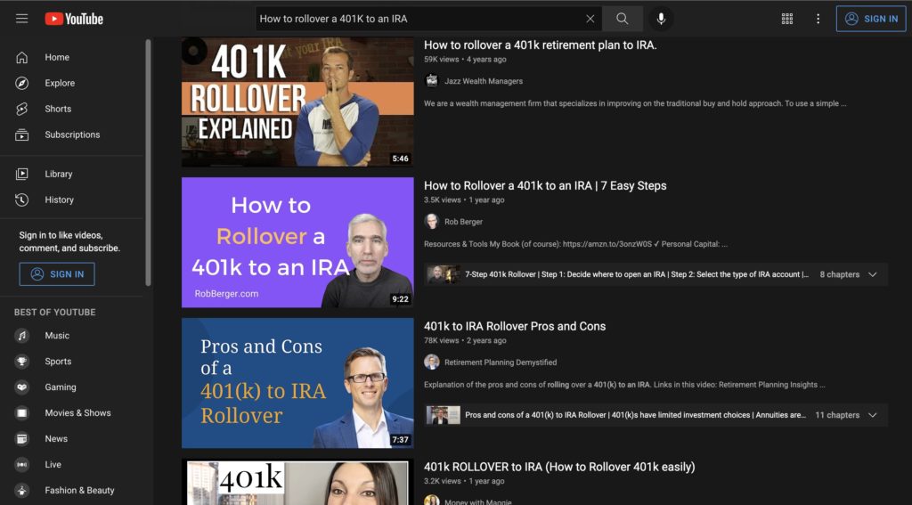 401K youtube leads example