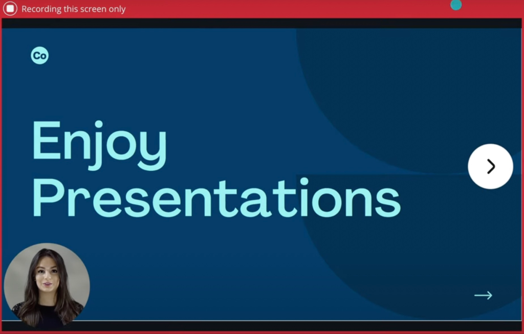 Canva Screen recording with talking head