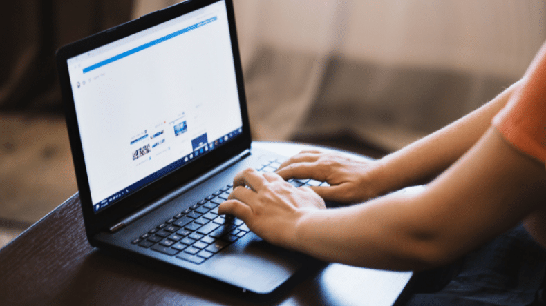 Looking for clients on a laptop