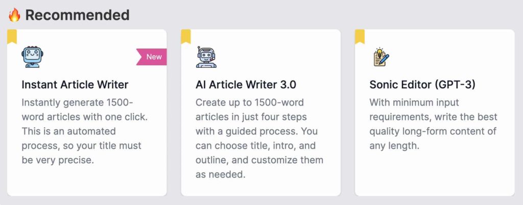 Writersonic best Ai writing features
