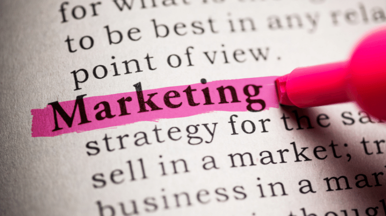 Marketing book highlighted