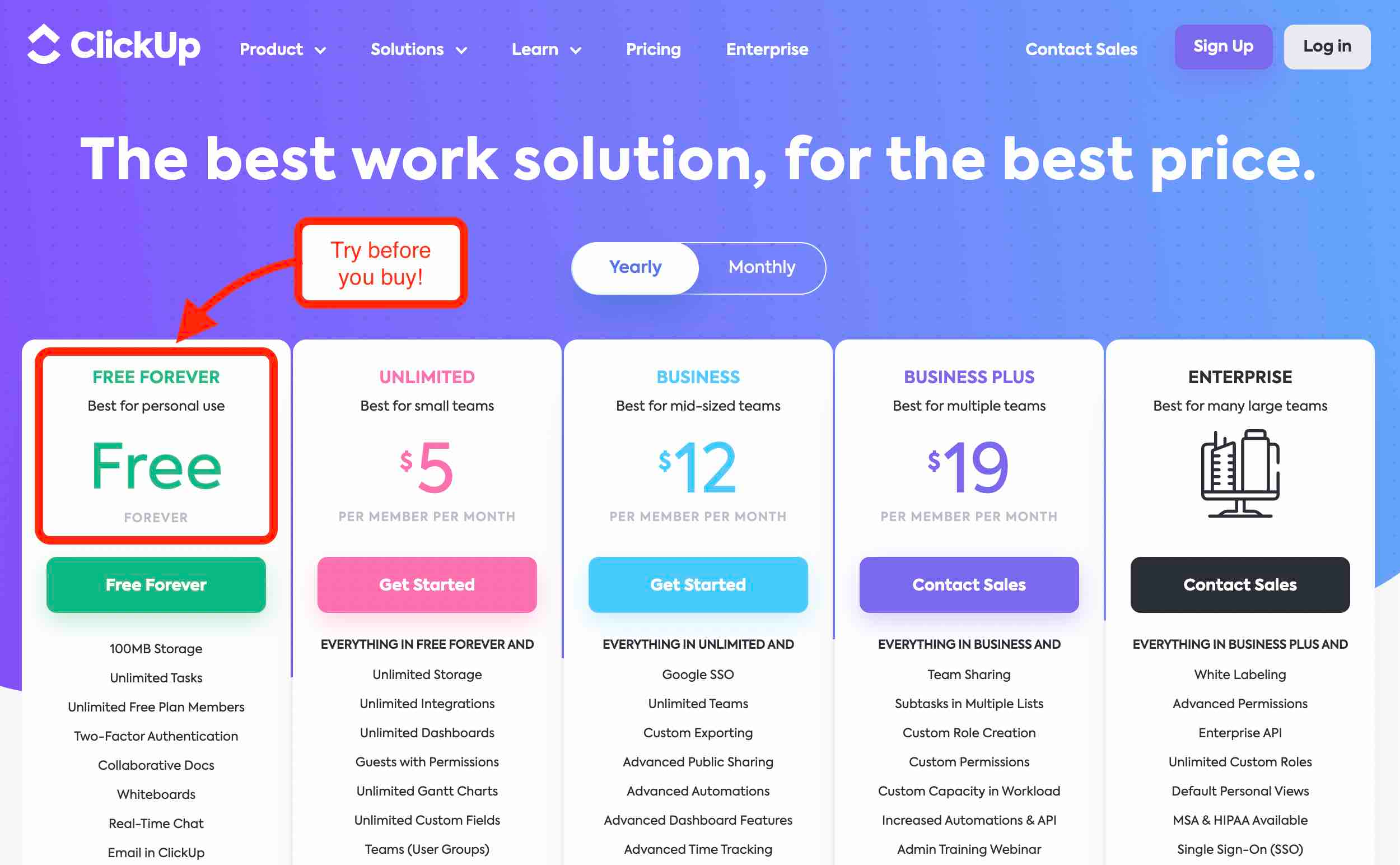Clickup pricing