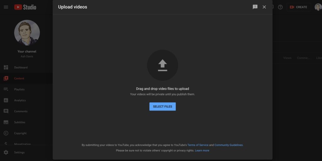 Upload YouTube video