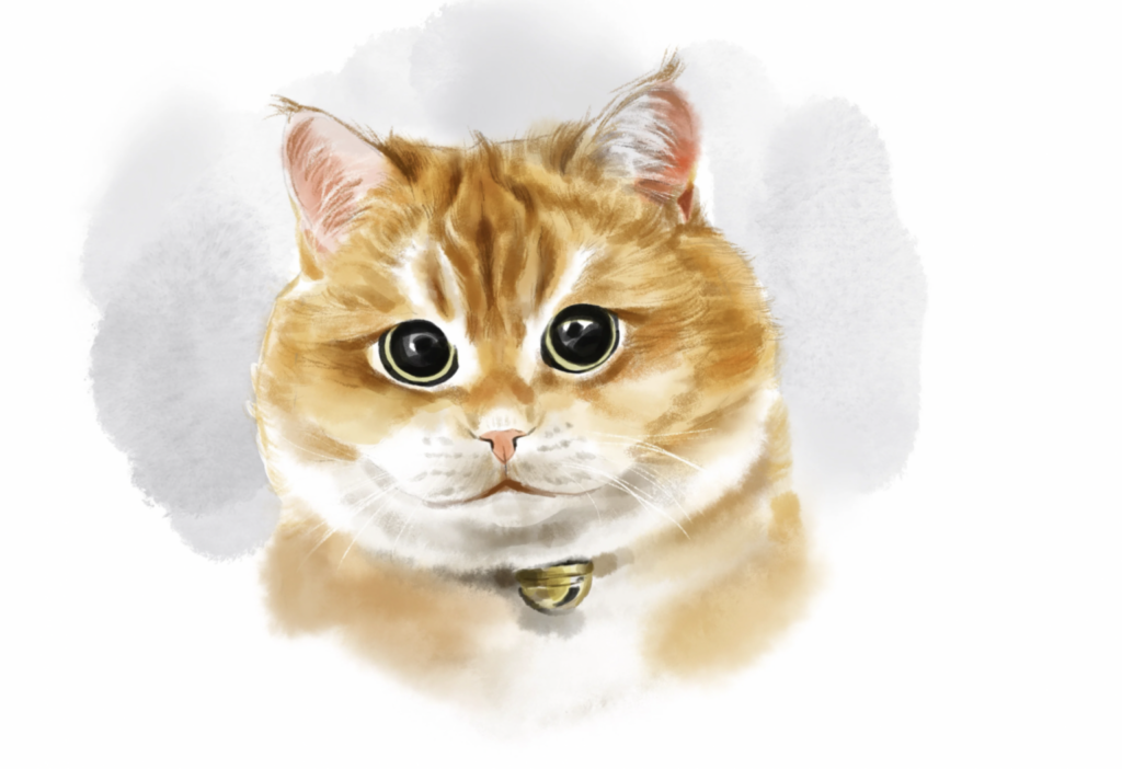 Cat watercolor portrait