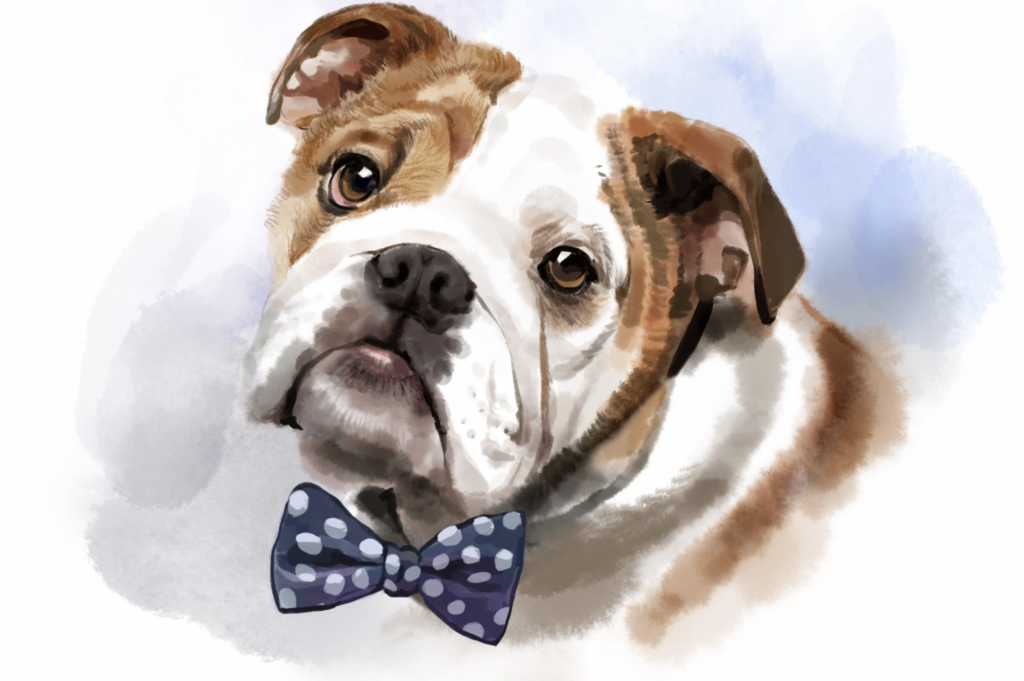 Dog watercolor pet portrait