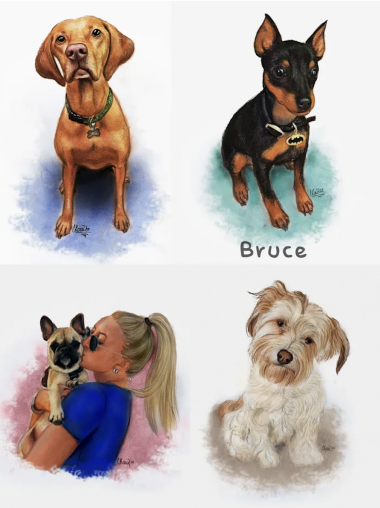 Realistic pet portrait examples