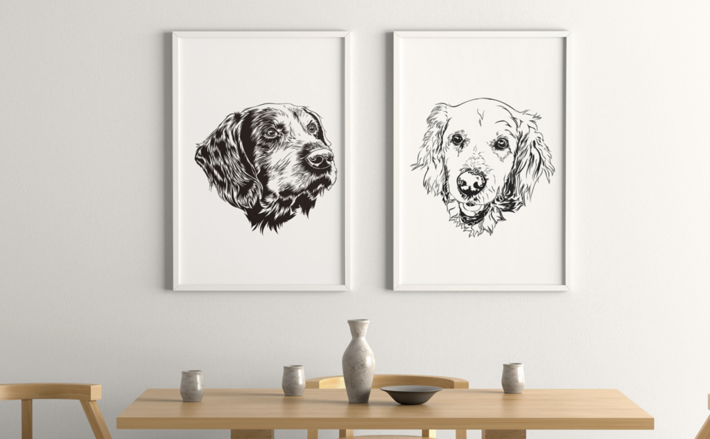 Illustration cartoon pet portrait