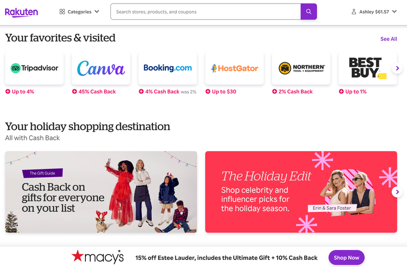 Rakuten: the best cashback app overall