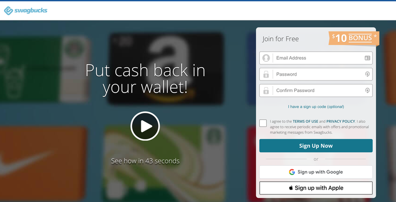 Swagbucks cash back app