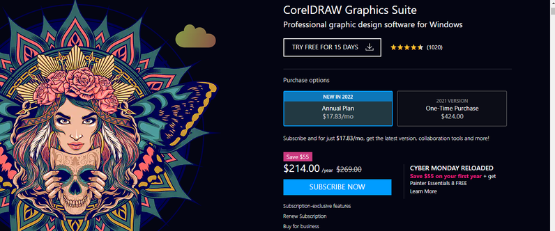 Corel Draw homepage