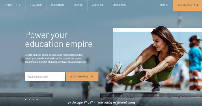 Thinkific main page