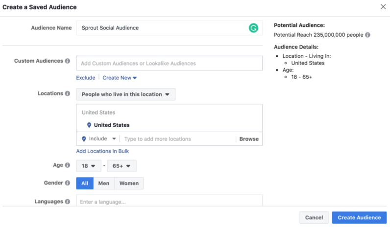 Age targeting on Facebook ads