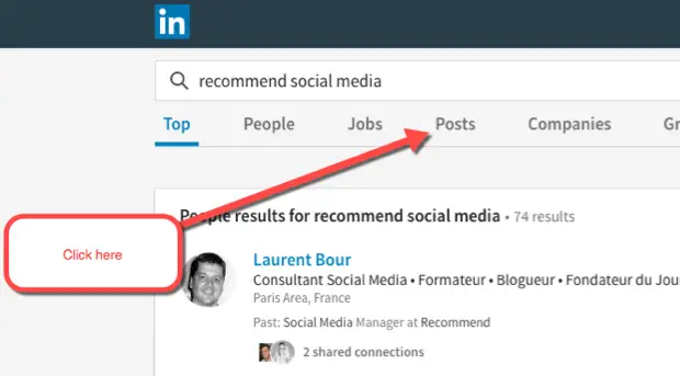Search results page
