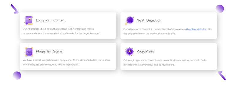 Content at scale features
