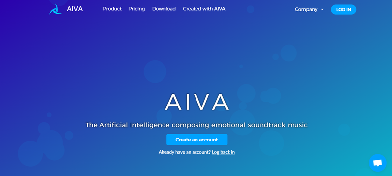 AIVA homepage
