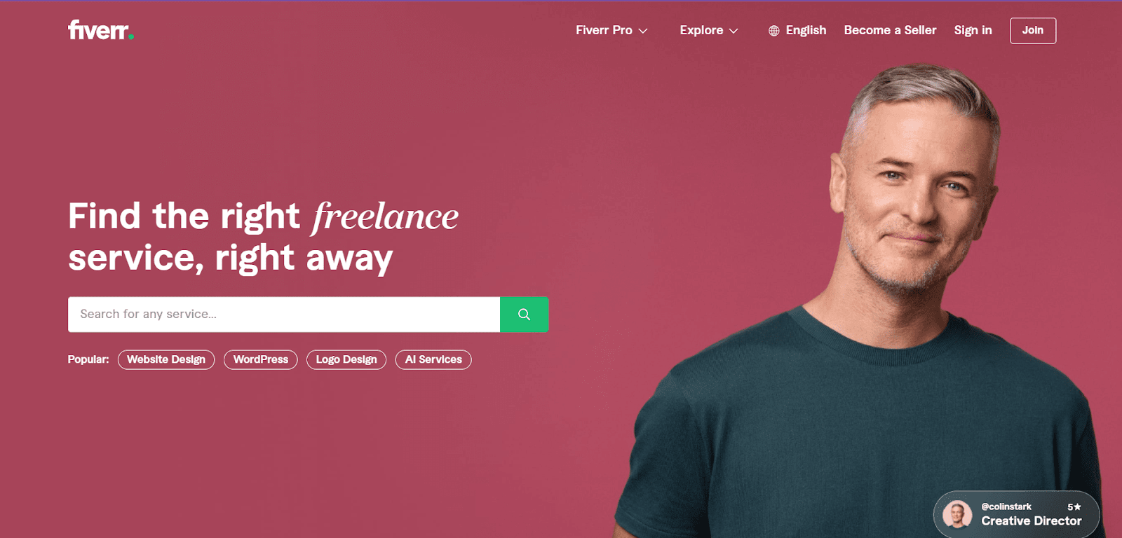 Fiverr homepage